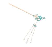 CALLARON Vintage Blue Enamel Chinese Hair Chopsticks with Delicate Flower Motif Hanfu Updo Hair Accessories for Women Fading Resistant Floral Headwear for Traditional and Everyday Styles