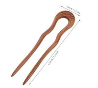 CALLARON Vintage Chinese-style Wood Hair Sticks U-shaped Hair Fork Pins Handcrafted Smooth Peachwood Hairpins for Women Elegant Bun Chignon Braids Updo Accessories