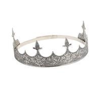 CALLARON Vintage King Crown Metal Prom King Party Hat Durable Iron Costume Accessory for Men Birthday Performance Stage Show