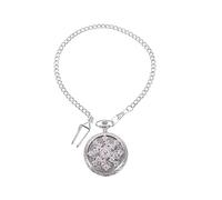 CALLARON Vintage Pocket Watch Chain Silver Pocket Watch Hollow Relief Sunflower Design Alloy Quartz Movement Fashionable Hanging for Men Women