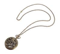 CALLARON Vintage Pocket Watch Hollow Out Design Quartz Movement Watch for Mens Retro Style