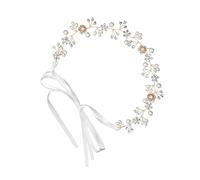 CALLARON Wedding Headband Pearl Flower Hairpin Adjustable Rhinestone Manmade Lady Women Hair Accessories for Bridal Headpiece