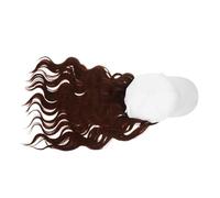 CALLARON White Baseball Cap Wig with Long Curly Brown Hair Attached Synthetic Wavy Baseball Cap Hair for Women UV Protection Hat for Daily Wear Parties and Outdoor Activities