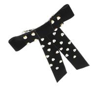 CALLARON White Flocked Bow Hair Clip with Rhinestones Spring Clip for Women and Elegant Hair Accessory for Weddings and Special Occasions Secure Grip Barrette with Dazzling Sparkle