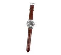 CALLARON Winner Fashion Hollow Round Dial Men's Mechanical Watch Manual Winding Pu Band