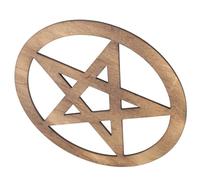 CALLARON Wooden Altar Adornment Pentacle in Coffee Colour, Retro Style Decorative Tray for Practicing Yoga and Religious Ceremonies, Stabilizes Spiritual World and Purifies The Mind