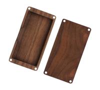 CALLARON Wooden Business Card Holder Magnetic Closure Elegant Solid Wood Credit Card Case for Men and Women for North Finish