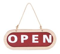 CALLARON Wooden Double-sided Open Closed Business Sign, Rustic Cafe Door Pendant, Reversible Hanging Shop Sign for Retail Store and Home Decor