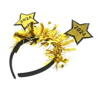 CALLARON Year Headband with Gold Pentagram Stars Glitter Sparkle Hair Hoop for Women Lightweight Comfortable Party Accessory for Christmas Birthday Festival Celebrations