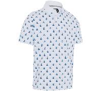 CALLAWAY 2026 SAILBOAT SUNSET GEO PRINT GOLF POLO SHIRT - WHITE