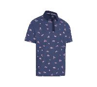 Callaway Azalea Gingham Print Polo - PEACOAT - L Size: Large