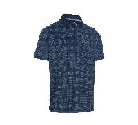 Callaway Chev Plaid Print Polo - PEACOAT - L Size: Large