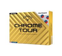 Callaway Golf Chrome Tour Premium Golf Ball 2024, Blue/Red, One Dozen