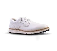 Callaway Golf Links Waterproof Classic Style Golf Shoe, White/Brown, UK 7.5