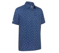 CALLAWAY 2025 ALL OVER CHEV PRINT GOLF POLO SHIRT - PEACOAT - 2XL