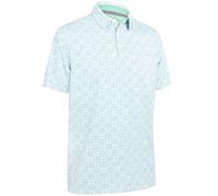 Callaway Golf Mens Golf Foulard Printed Polo Shirt - Neptune Green - M