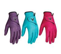 Callaway Golf Opti Color Glove (Worn on Left Hand, Ladies (3-Pack), Small, Multi Color)