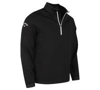 Callaway - Golf Tops for Men, Long Sleeve Hexagon Fleece Base Layer Sweater with Thermal Properties and Moisture Wicking Technology (Caviar Black)