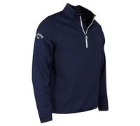 Callaway - Golf Tops for Men, Long Sleeve Hexagon Fleece Base Layer Sweater with Thermal Properties and Moisture Wicking Technology (Peacoat Blue)