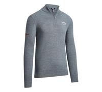 Callaway - Golf Tops for Men, Long Sleeve Thermal Sweater, with 1/4 Zip, Merino Wool Blend (Steel Heather Grey)