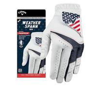 Callaway Golf Weather Spann Glove (Worn on Left Hand, Standard, Medium/Large, Red/White/Blue)