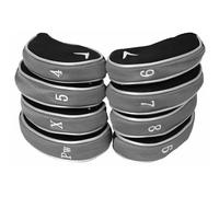 Callaway Iron Headcovers Set of 9 - Genuine (4-PW, SW, X) Black/Grey, Breathable, Fits Right & Left-Handed Clubs