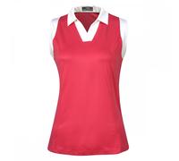 Callaway Ladies Sleeveless V-Placket Polo FRUIT DOVE - M Size: Medium