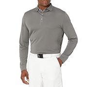 Callaway Men’s Long Sleeve Core Performance Polo, Opti-Dri Technology, Sun Protection, Golf Polo Shirts for Men, Smoked Pearl, XXL