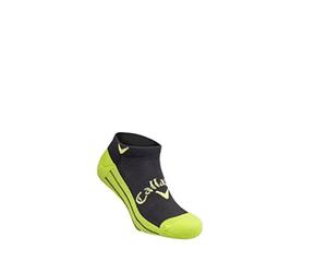 Callaway Men's 2022 Men's Tour Cotton Crew Socks, Black/Lime, One Size UK