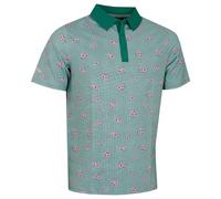 Callaway Mens Azalea Gingham Polo Shirt - Galapagos Green - L