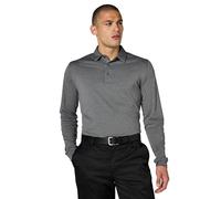 Callaway Men's Essential Long Sleeve Golf Polo Shirt with Swing Tech, Opti-Dri Technology & Sun Protection, Quiet Shade Heather, Large