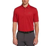 Callaway Men's Fine Line Stripe Short Sleeve Golf Polo Shirt Tango Red