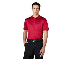 Callaway Men's Fine Line Stripe Short Sleeve Golf Polo Shirt Tango Red