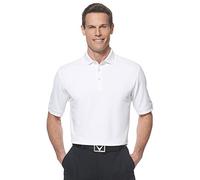 Callaway Men's Golf Short Sleeve Solid Ottoman Polo Shirt, White, Small