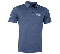 Callaway Mens Heathered Jacquard Polo Shirt Peacoat Heather S