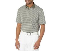 Callaway Men's Refined 3 Color Stripe Short Sleeve Golf Polo Shirt, Black Lichen, XXL