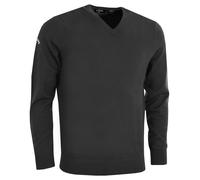 (L, Black Onyx) Callaway Mens Ribbed V Neck Merino Sweater