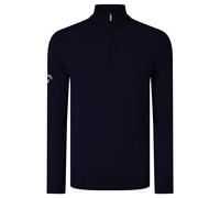 (S, Peacoat Navy) Callaway Mens Ribbed Zip Merino Sweater
