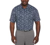 Callaway Men's Short Sleeve All-Over Tropical Cocktail Print, Peacock, 4X-Large Big Tall