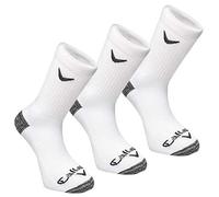 Callaway Men's 2022 Callaway Men's Sport Crew Socks, White, 3 Pack, Osfm Socks, White, One Size UK