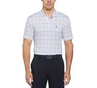 Callaway Performance Golf Polo, Men's Polo Shirt with Moisture-Wicking Technology 3 Button Placket, White/Multi, Large