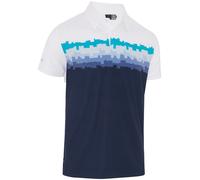 CALLAWAY SKYLINE BLOCK PRINT GOLF POLO SHIRT - BRIGHT WHITE - XL