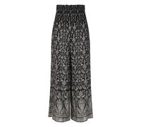 Callaway Smocked Wide-Leg Pant - female - Veronica Beard - Wide Trousers - Black - M - Trousers M