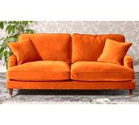 Callaway Velvet Sofa Selection: Three-Seater Sofa/Burnt Orange