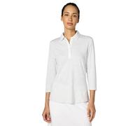 Callaway Women's Plus Swing Tech Short Sleeve Golf Polo Shirt, Moisture-Wicking, Textured Fabric, Generous Fit, Brilliant White, S