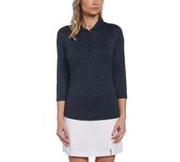 Callaway Women's Swingtech 3/4 Sleeve Space Dye Golf Polo Shirt, Peacoat, X-Large