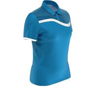 Callaway Women's Swingtech Asymmetrical Color Block Short Sleeve Golf Polo Shirt, Ibiza Blue, S