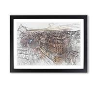 Calle Gran Via in Madrid Spain in Abstract Framed Print | A2 Black Framed Wall Art | Ready to Hang | Abstract Fantasy Picture | Living Room Bedroom Lounge Office