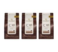Callebaut 33.6% Milk Chocolate Chips (callets) - 3 x 1kg Bundle