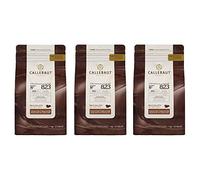 Callebaut 33.6% Milk Chocolate Chips (callets) - 3 x 1kg Bundle